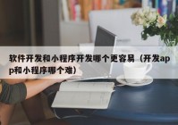 软件开发和小程序开发哪个更容易（开发app和小程序哪个难）